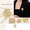 Fashion Rose Brooch Women Elegant Full Rhinestone Pin Flower Accessory for Coat Collar Lapel Decoration Autumn Winter Jewelry
