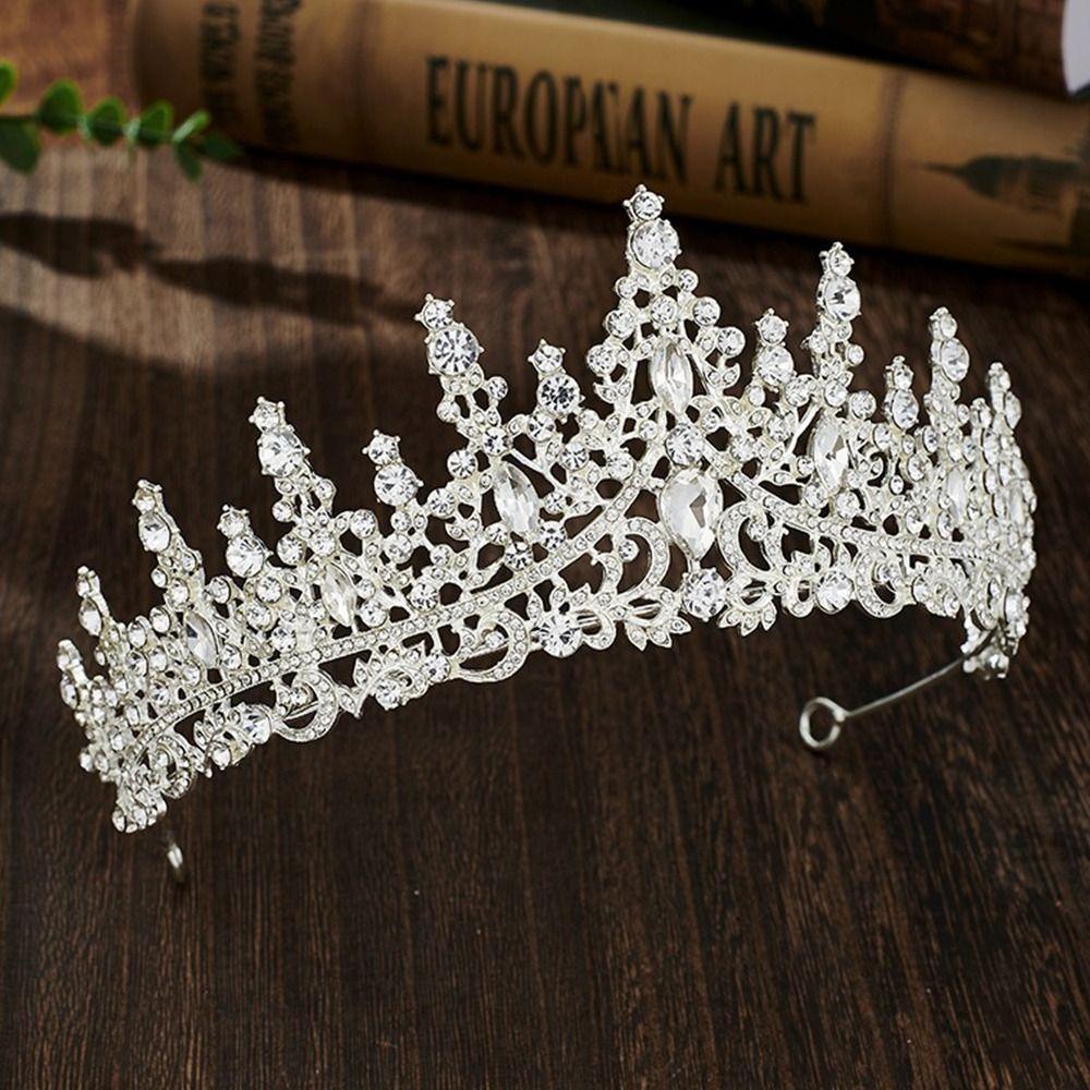 Luxury Elegant Crystal Bridal Tiara Metal Hair Headdress Creative Princess Crown Bridal Wedding