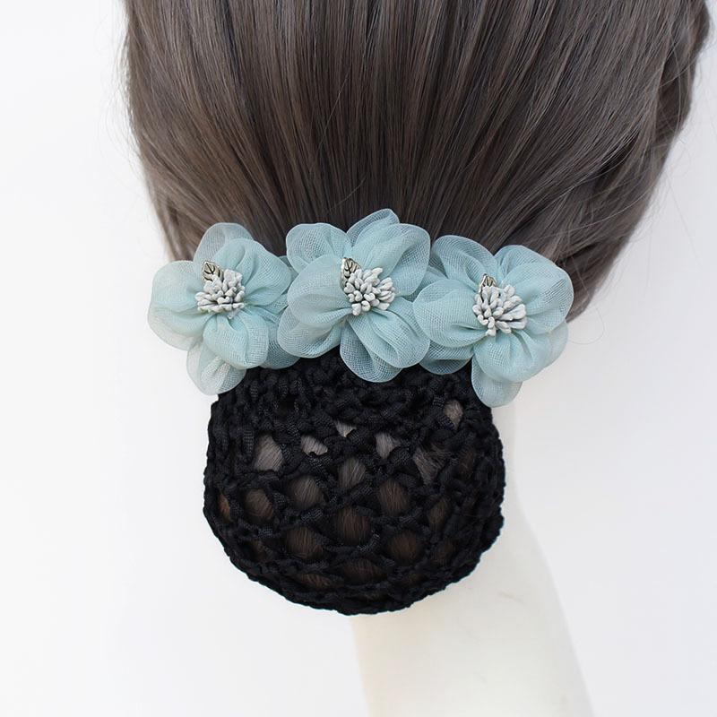 Nurse Head Flower Hair Mesh Pocket Disc Hair Stewardess Hair Mesh Cover Hotel Restaurant Waiter Work Headgear Hair Accessories