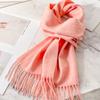 White Pure Scarf Women's Winter Korean Versatile High-end Sense Thickened Couple Scarf Dual-purpose High-end Gift
