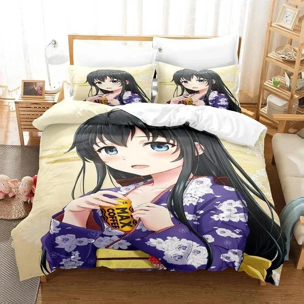 3d Anime My Teen Romantic Comedy SNAFU Bedding Set Single Twin Full Queen King Size Bed Set Adult Kid Bedroom Duvet Cover Sets