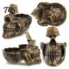 Distressed Skull Ornament Resin Multifunctional Storage Tray, Gothic Eyeglasses Holder Jewelry Organizer for Unique Eyeglass Keys Coins Trinkets,