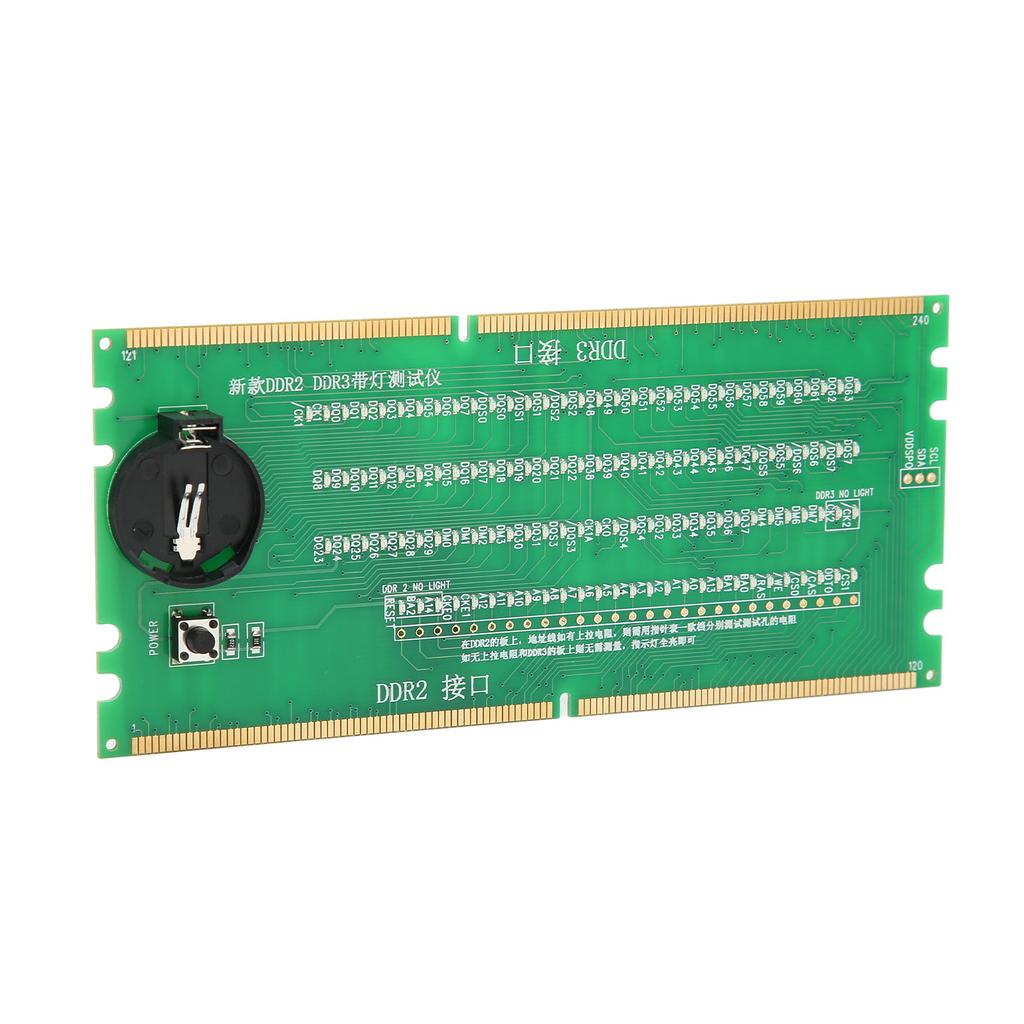 Computer Memory Tester DDR2 DDR3 2 in 1 PCB Material Light Emitting Diodes Desktop Mainboard Tester