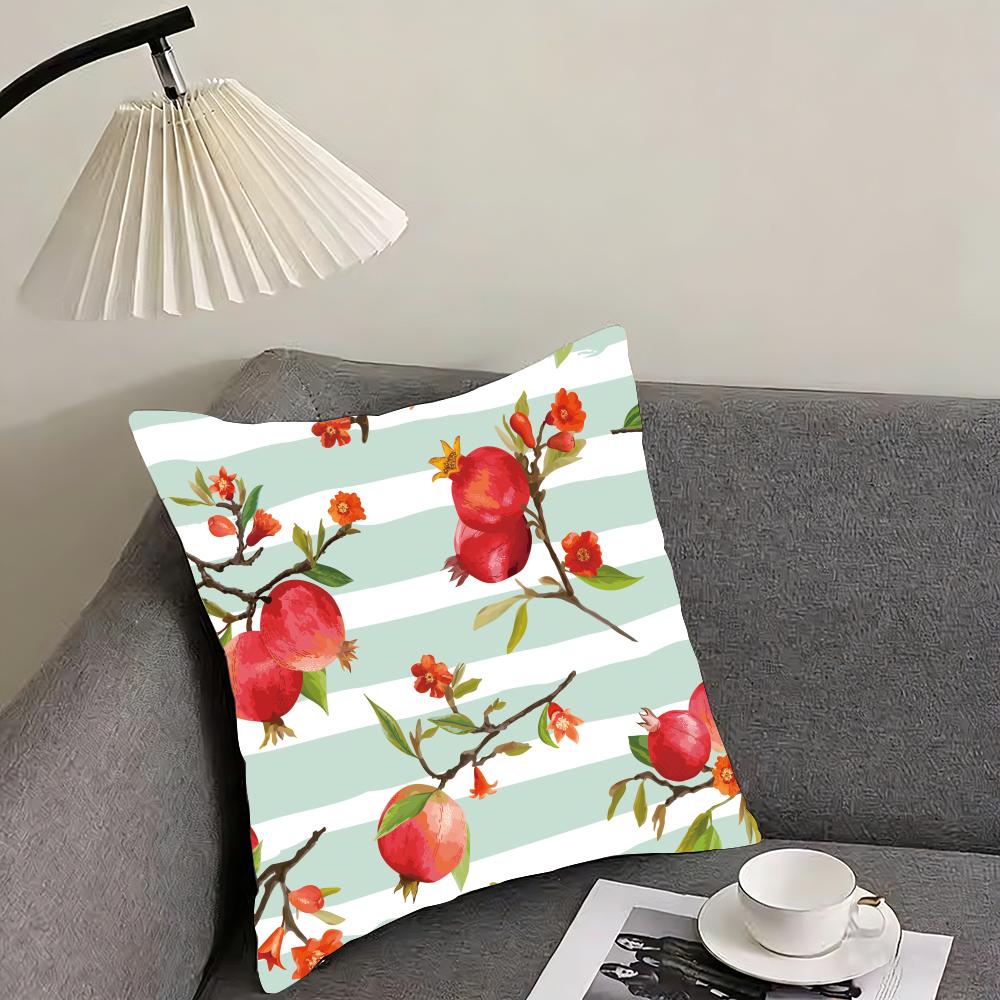 fruit print Cushion Cover Reversible Plush Pillow Cover – For car, sofa, bedroom, perfect as a gift.