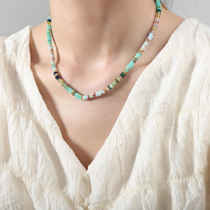 Bohemian Tiger Eye & Stone Beaded Necklace for Girls