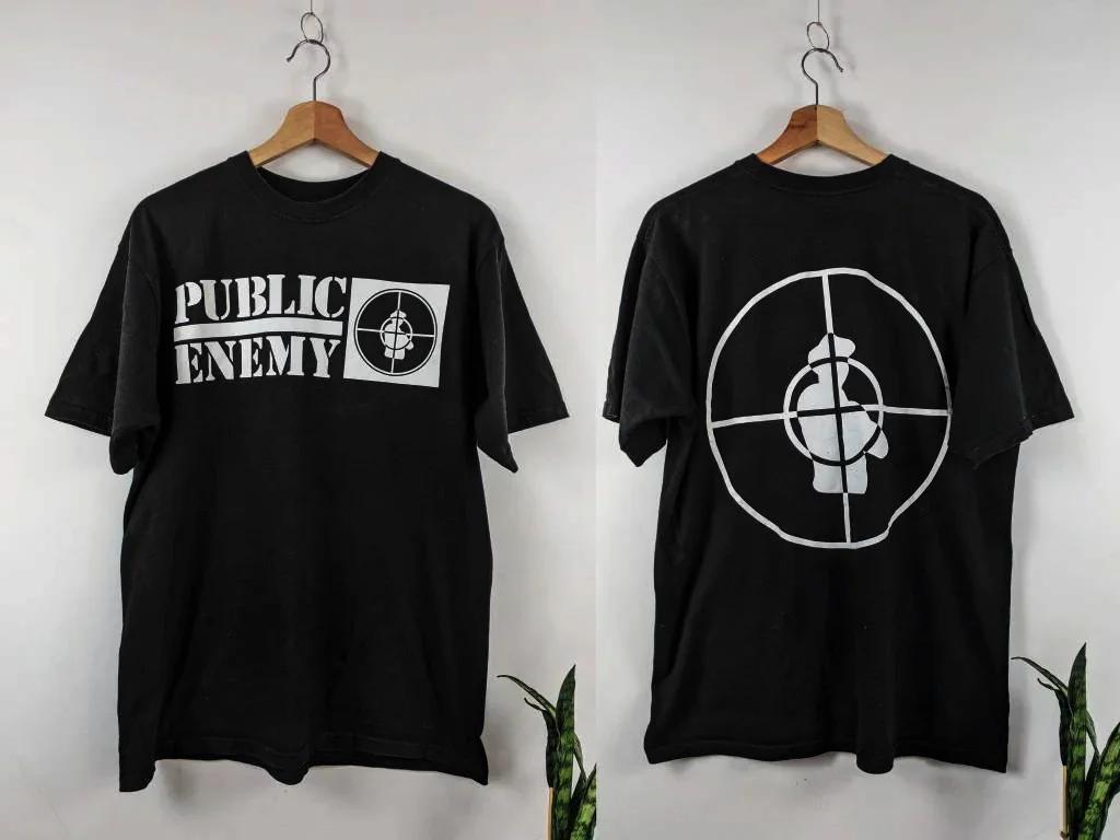 

Футболка Public Enemy Fight The Power Летняя Хлопковая Мужская Женская Топ Футболка С Коротким Рукавом Одежда Стритвир Свободный Повседневный Модный Y2k 4XL