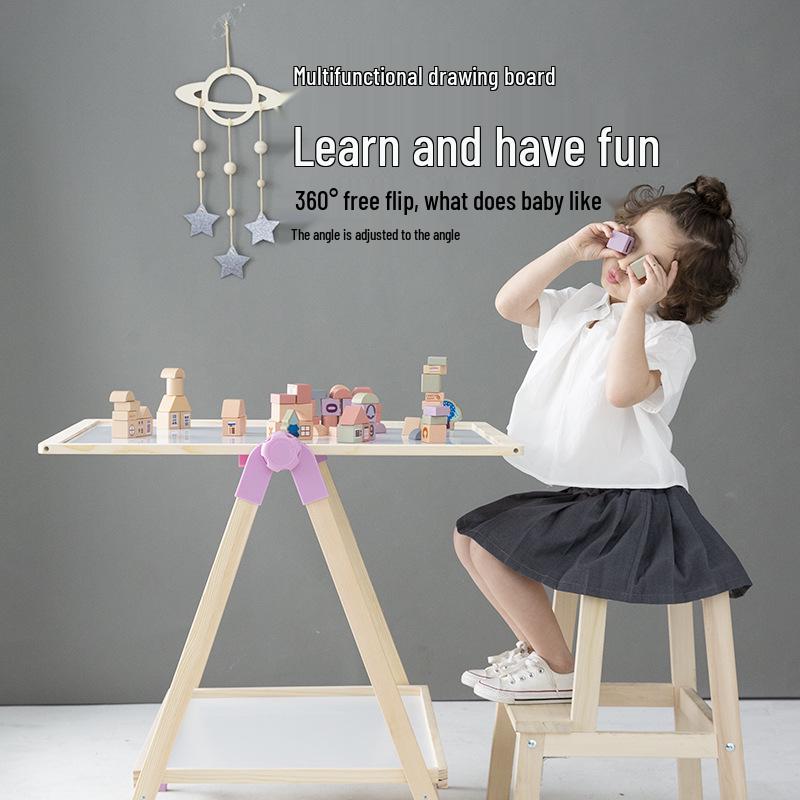 Double-Sided Magnetic Doodle & Writing Easel for Toddlers - Dust-Free Blackboard