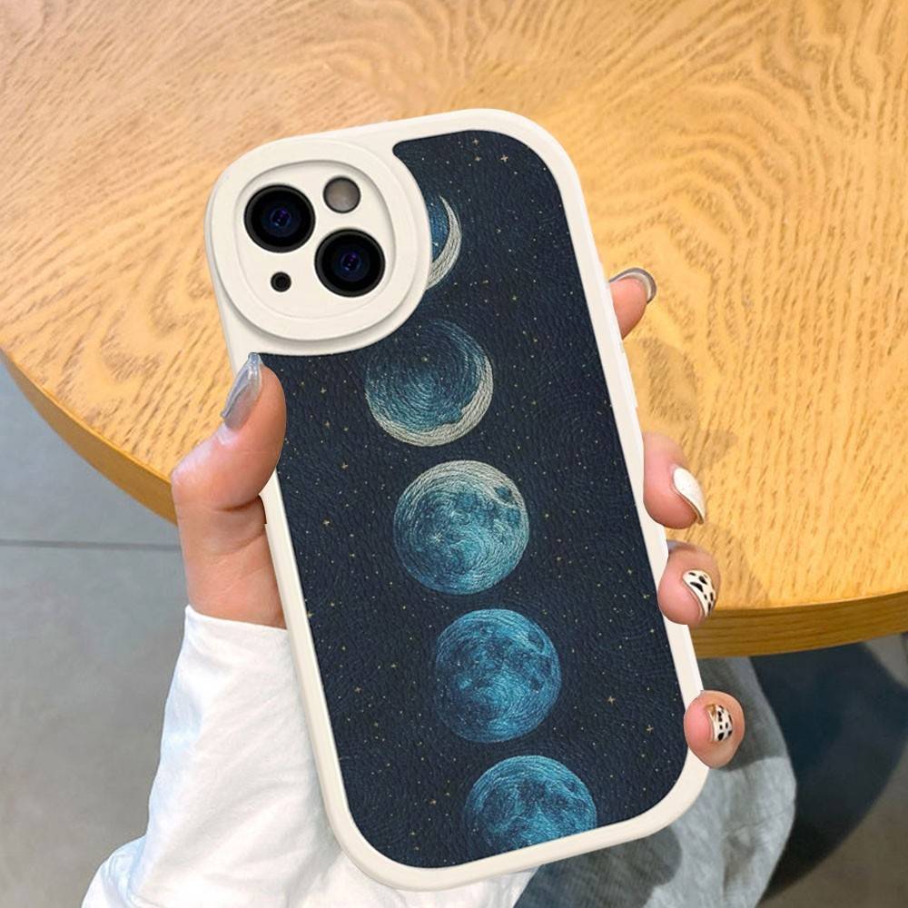 Coque de téléphone populaire style INS Lune Cuir Rigide Pour IPhone 16 15 14 13 12 Mini 11 14 Pro Max Xs X Xr 7 8 Plus Fundas