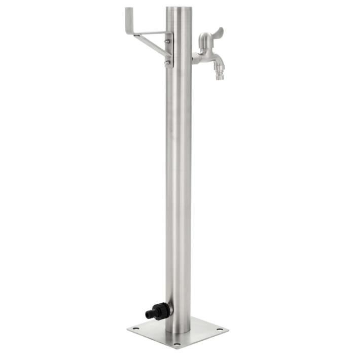 VidaXL Colonne à eau de jardin ronde Acier inoxydable 65 cm 45457