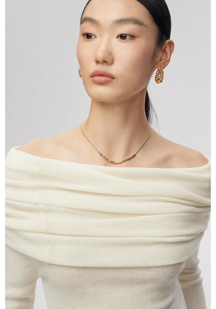 Women's Slim Fit One-Shoulder Knit Top: Early Autumn High-End Sweater Layer