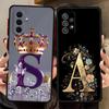 Personalized Letters Black Soft Phone Cover Case for Samsung Galaxy A26 A25 A34 A23 A35 A17 A32 A24 A53 A54 A36 A16 A55 A56 A52