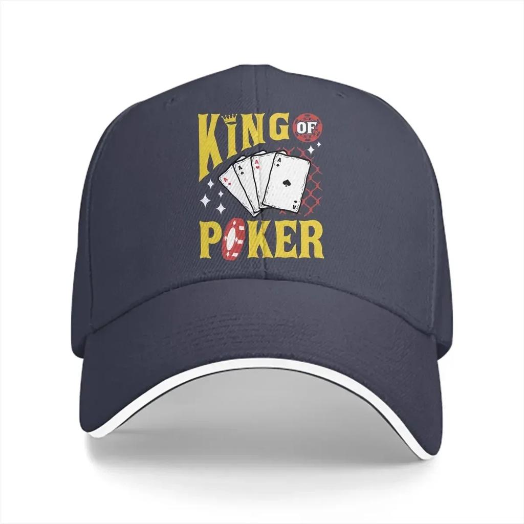 Washed Unisex's Baseball Cap King of Poker Trucker Snapback Caps Dad Hat Poker Golf Hats