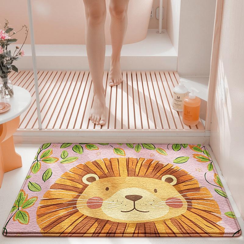Premium Cartoon Animal Bath Mat, Ultra Soft Memory Cotton Bathroom Rug, Water Absorption & Quick Dry, Non-Slip (Multiple Styles)