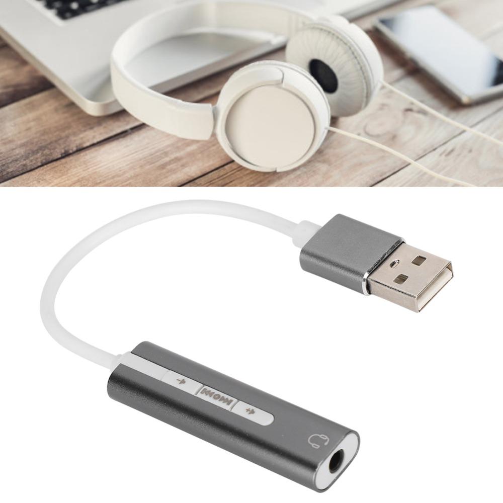3.5mm Audio Port USB Sound Card Plug and Play Noise Reduction External Audio Card 7.1 Stereo Computer Audio Card External Audio