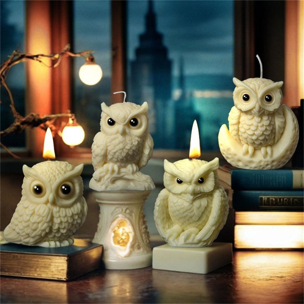 3D Owl Shape Silicone Candle Molds Animal Statue Silicone Candle Molds Candle Making Tool for Handmade Craft