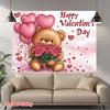 2D Cute Teddy Bear Valentine Backdrop, Galentine's Party & Kids' Banner
