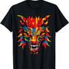 Dragon Geometric Animal Face Art Graphic Dragon T-Shirt