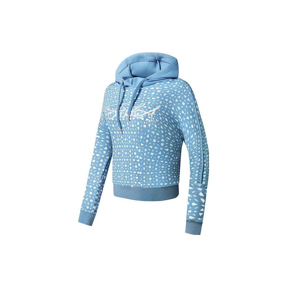 

FILA Letter Logo Print Loose American Style Hooded Sports Sweatshirt Women sweatshirt A11W311205F-ZA L