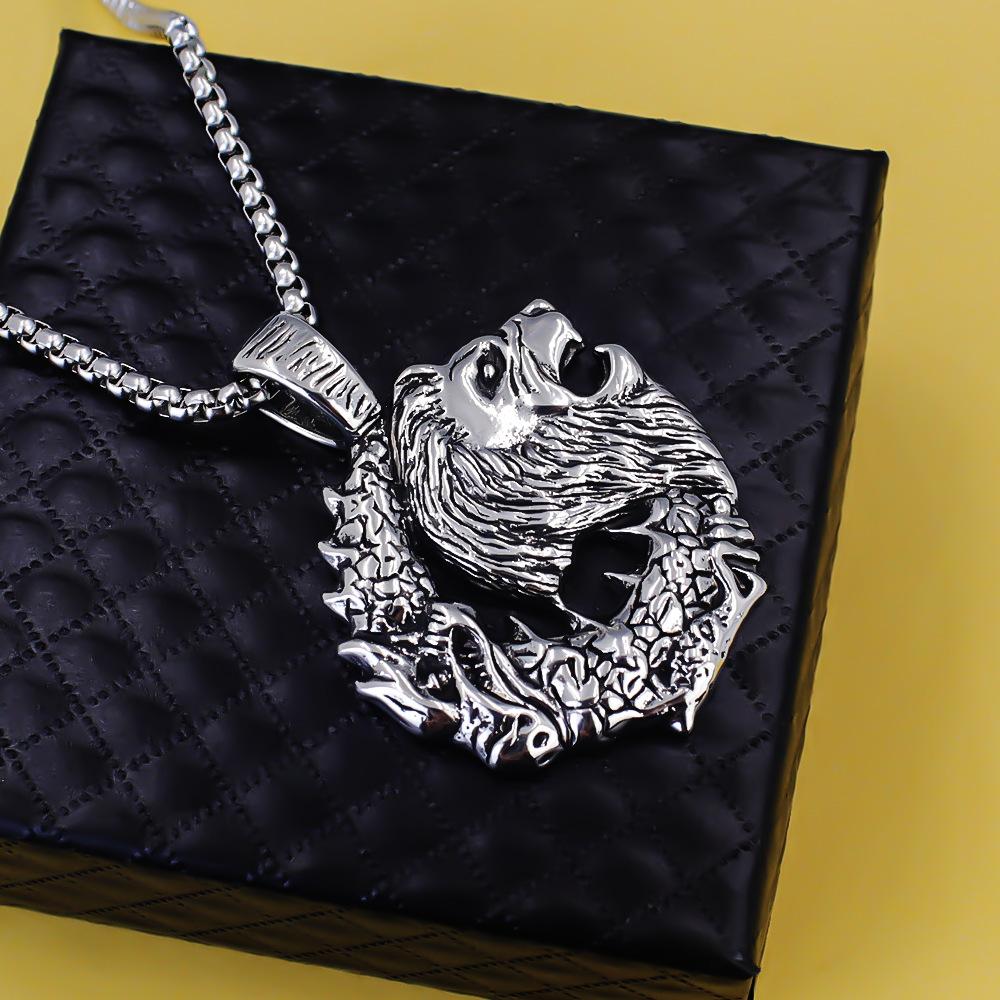 Necklace Lion Head Men's Hip Hop Women's Retro Trendy Men's Pendant