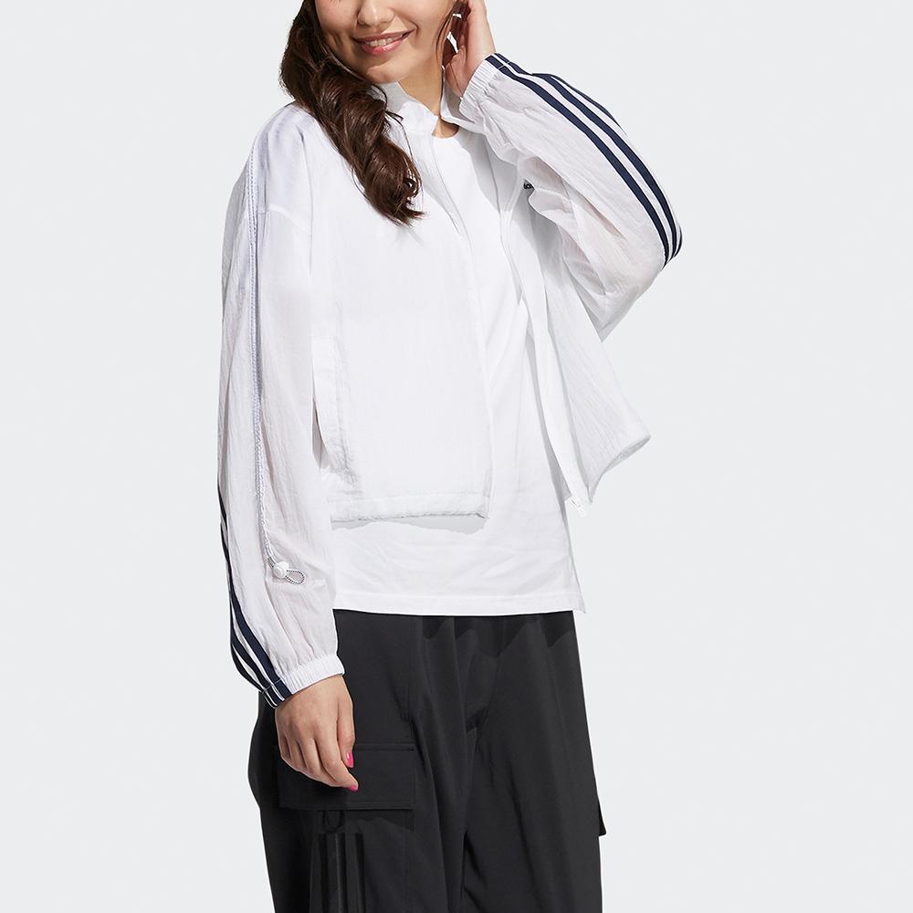 Adidas Neo Aug Wb 1 Striped Splicing Lightweight Sports Stand Collar Jacket Women Jacket White H18595