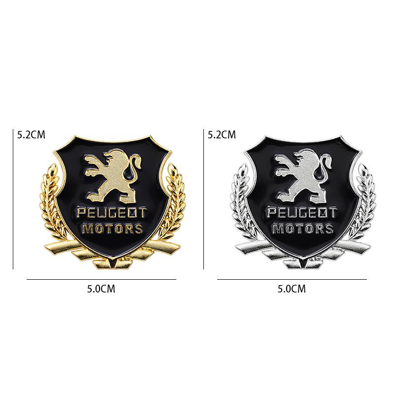 Car Stickers 3D Aluminum Auto Logos Stickers For Peugeot 206 3008 208 308 307 2008 207 107 5008 4008 Car Body Decoration Paster