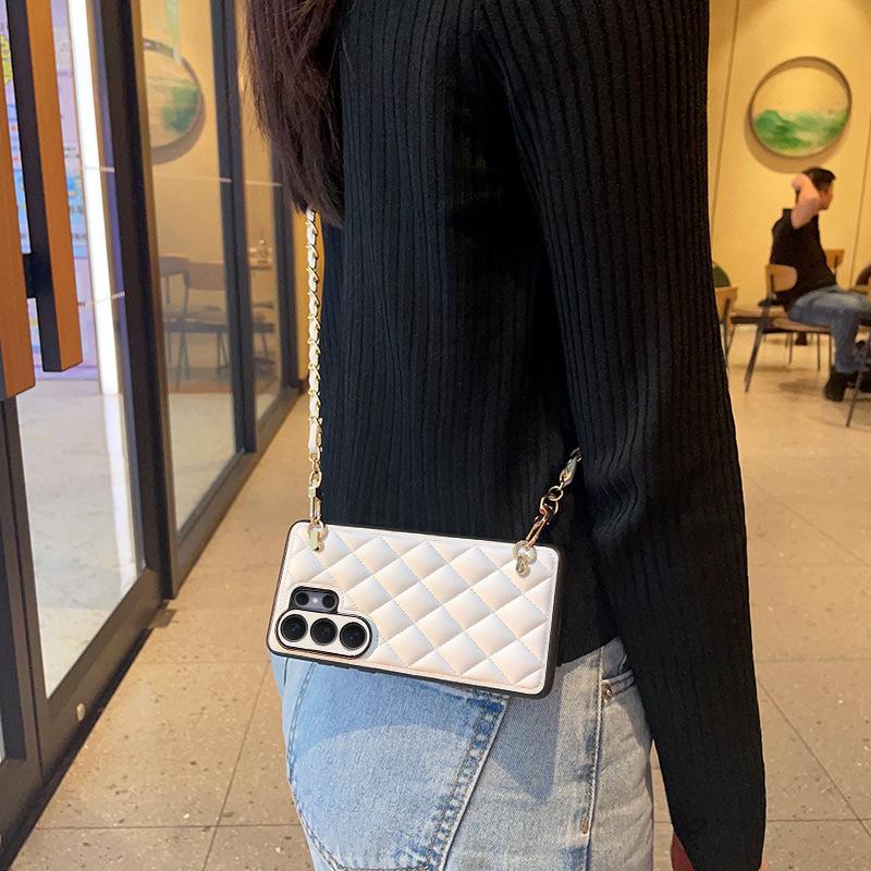 Hülle für Samsung S26 S25 plus ultra mit Perlenarmband Umhängetasche Kette Vollschutz Stoßfest Anti-Fingerabdruck schlicht