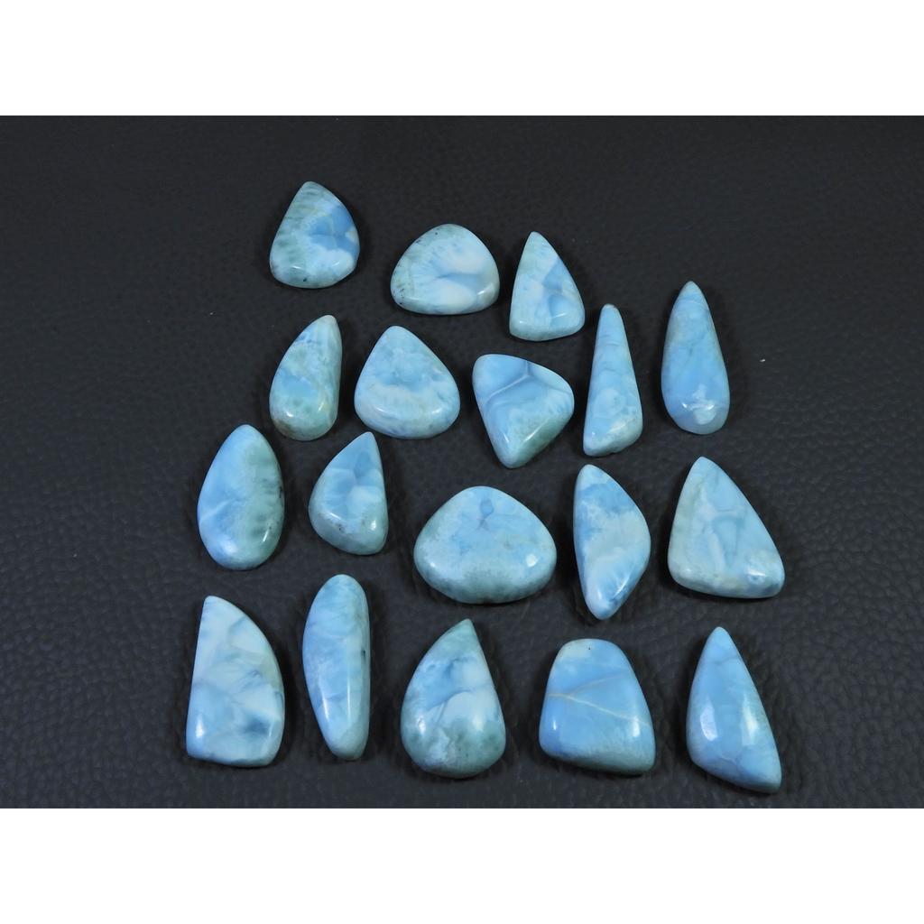 251Cts. Natural Larimar Pectolite Fancy Cabochon Loose Gemstone 18 Pcs Lot C-834