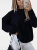 2026 Women's Plus Size Casual Loose Knit Sweater: Solid Color, Round Neck, Autumn/Winter