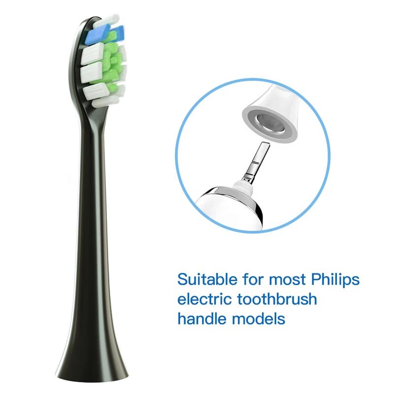 1pc Cabeças de escova de substituição para Philips HX6064 HX6930 HX6730 Sonic Escova de dentes elétrica Aspirador de pó Bicos de cerdas macias DuPont