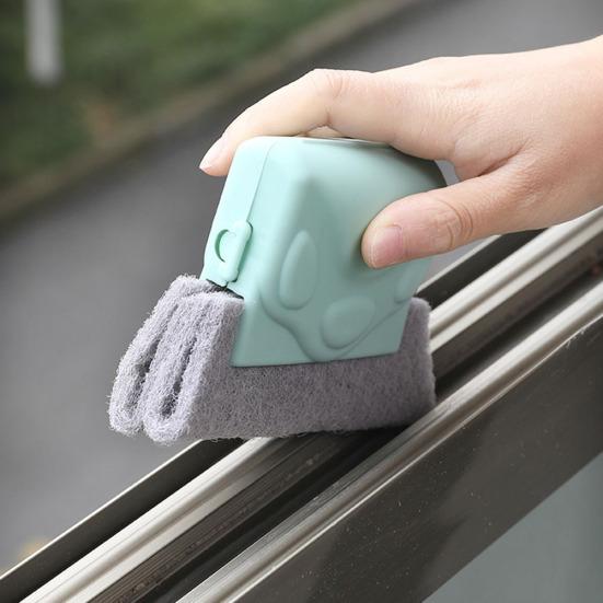 Fensterschlitz-Reinigungsschwamm Langlebiger Anti-Rutsch-Griff Kunststoff Tragbar Platzsparend Fensterfalz-Reinigungstuch für die Küche