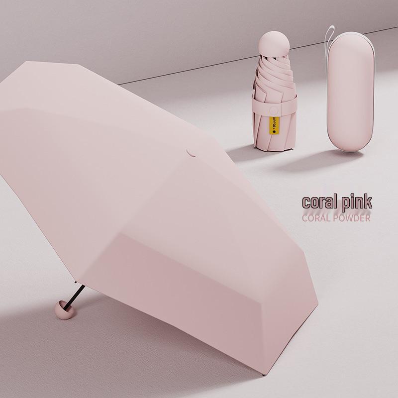 Yuxiang Women's High-End Mini Capsule Folding Umbrella - UV Protection for Sun and Rain.