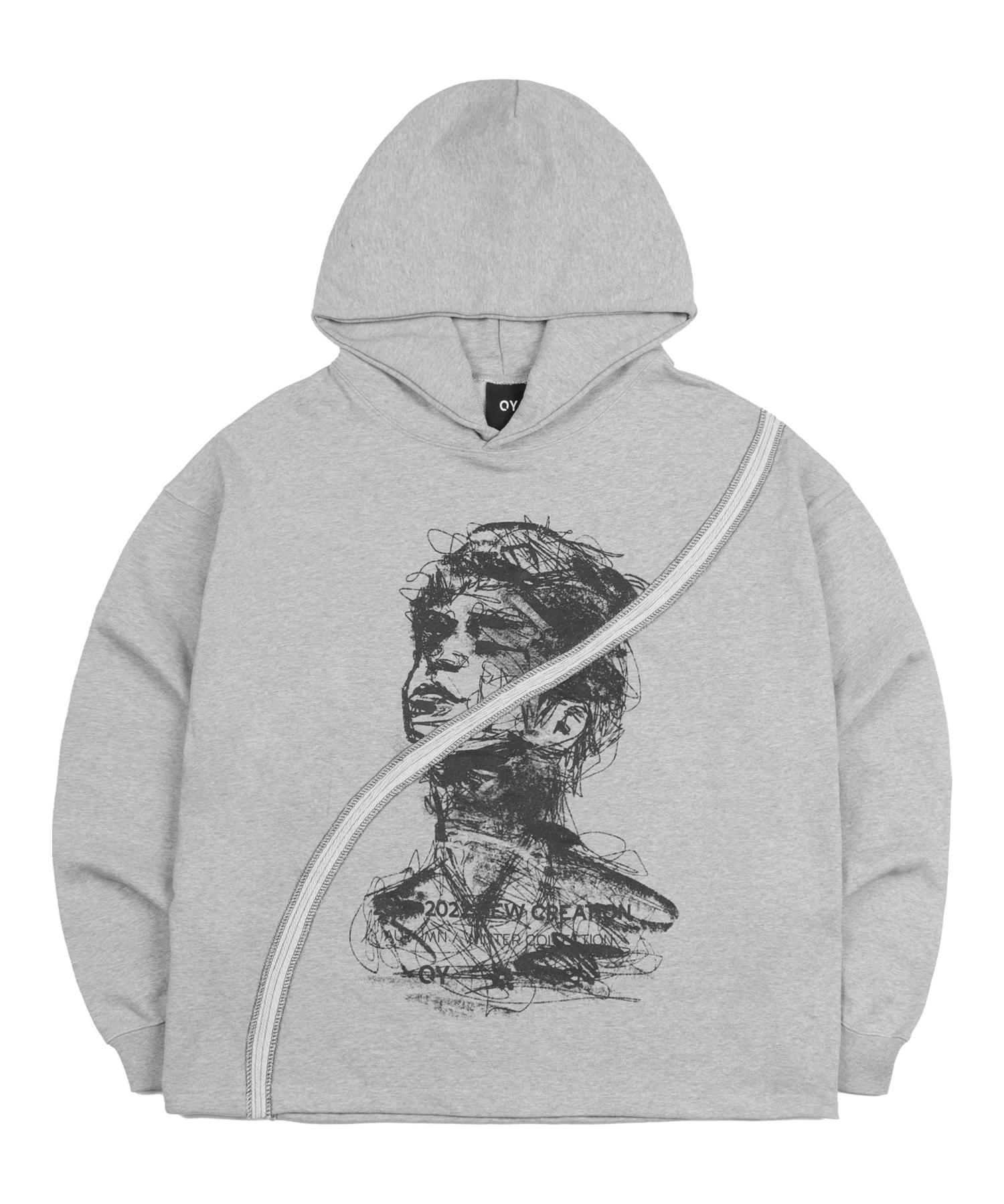 Oy Asymmetrical Boy Hoodie - Gray Gray/1Size