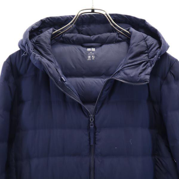 UNIQLO seamless Down jacket XL Navy system hood Women Used