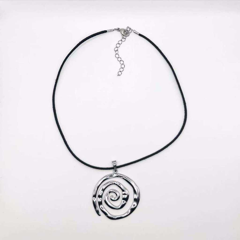 Titanium Steel Spiral Pendant Necklace For Women With Geometric Design And Boho Style Fall Jewelry