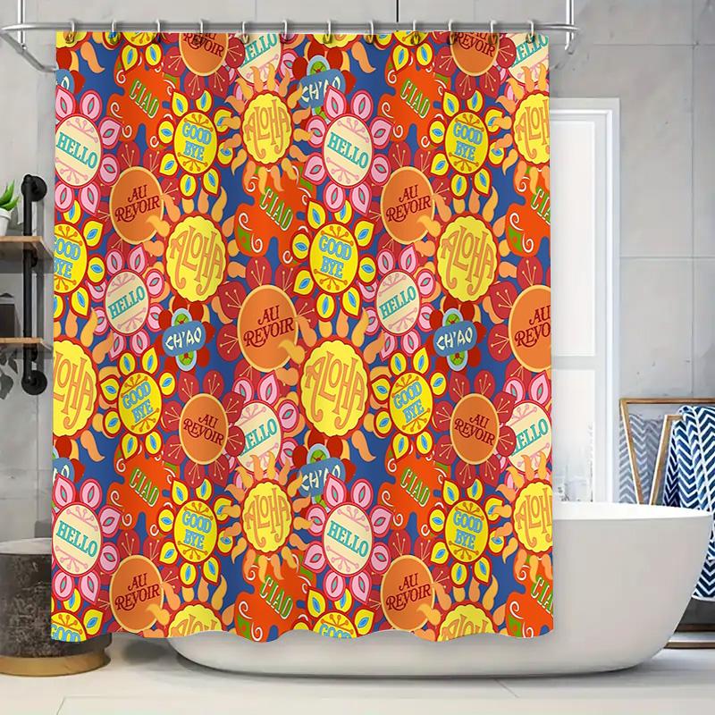 

Bathroom Shower Curtain Vintage Floral Pattern Waterproof Fabric Decor Home Hotel Spa Liner W60H190(CM)-1 Pcs