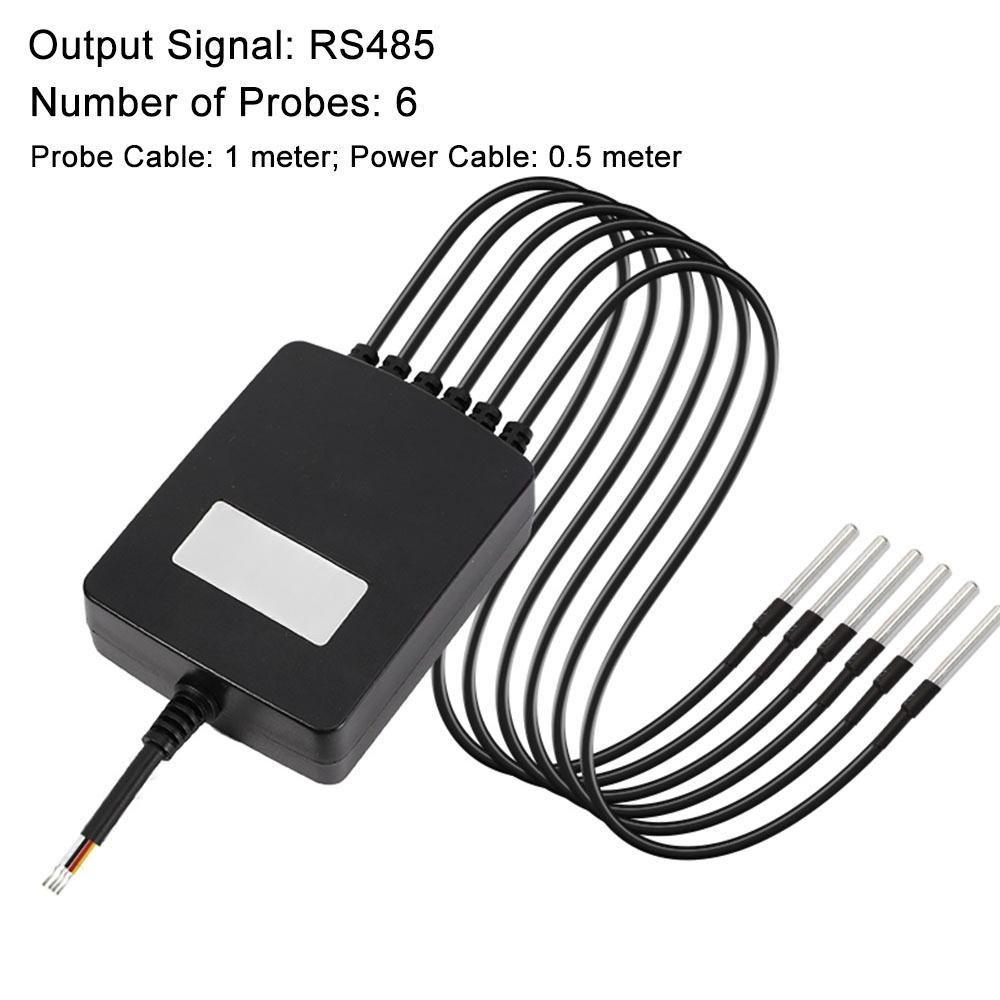 1PCS RS485 Multi-Channel Temperature Acquisition Module Digital Sensor with DS18B20 Probe Transmitter