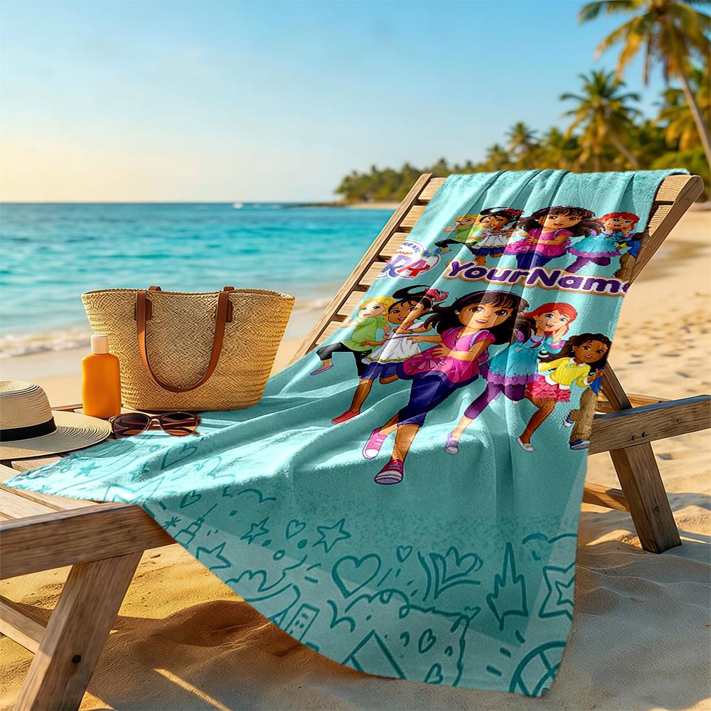 Dora Explorer Customized Name Beach Towel Soft Durable Quick-Dry Suitable for Swimming Gym Camping Yoga Vacation