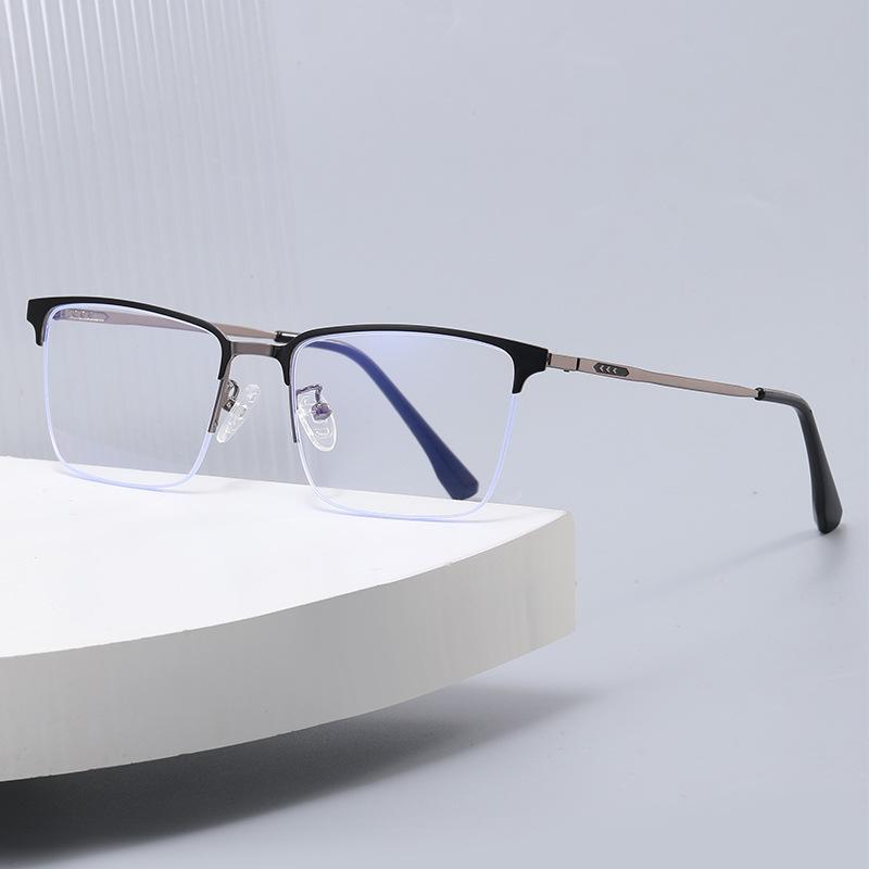 Titanium alloy anti-blue glasses men's classic business half-frame glasses popular with myopia glasses frame