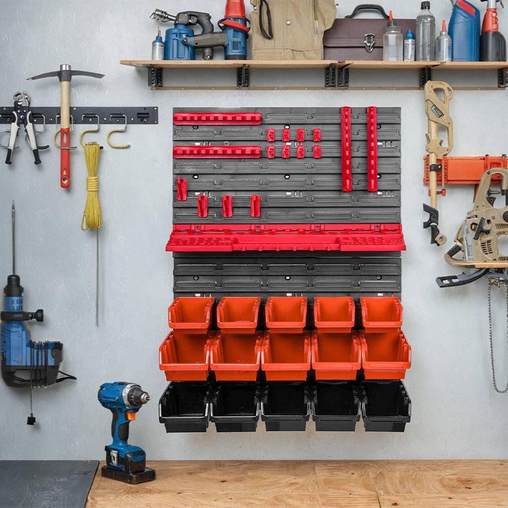36 Pieces Tool Storage Rack with Bins and Hooks Modular for Craft Room, Diyers
