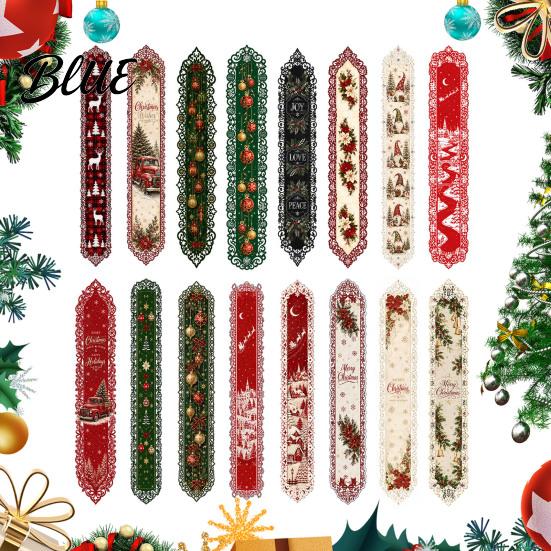 Weihnachts-Esstisch Saisonale Geschenke Rand Vintage mit Hohl-Accessoire Läufer Feiertagsläufer für die Familie