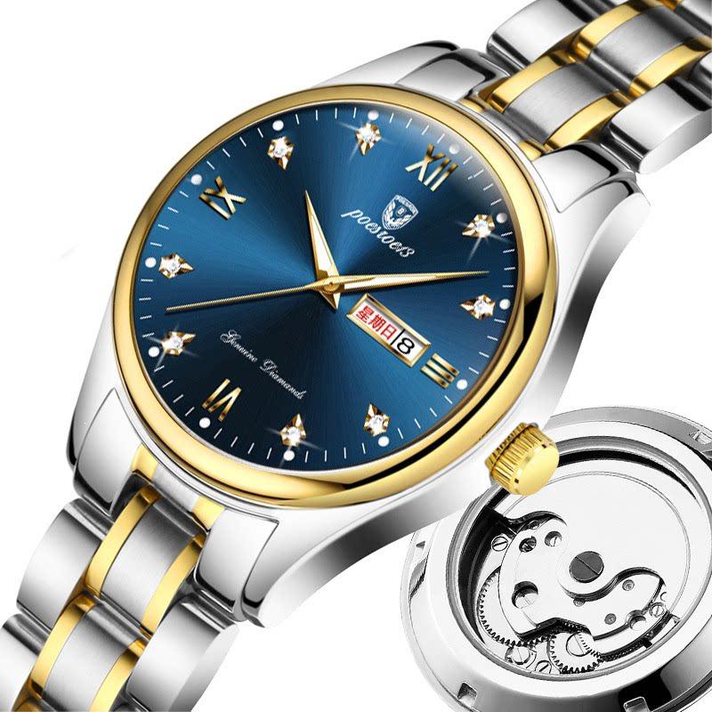 Relógio Automático Skeleton Importado Suíço - Feminino & Masculino Luminoso à Prova d'Água
