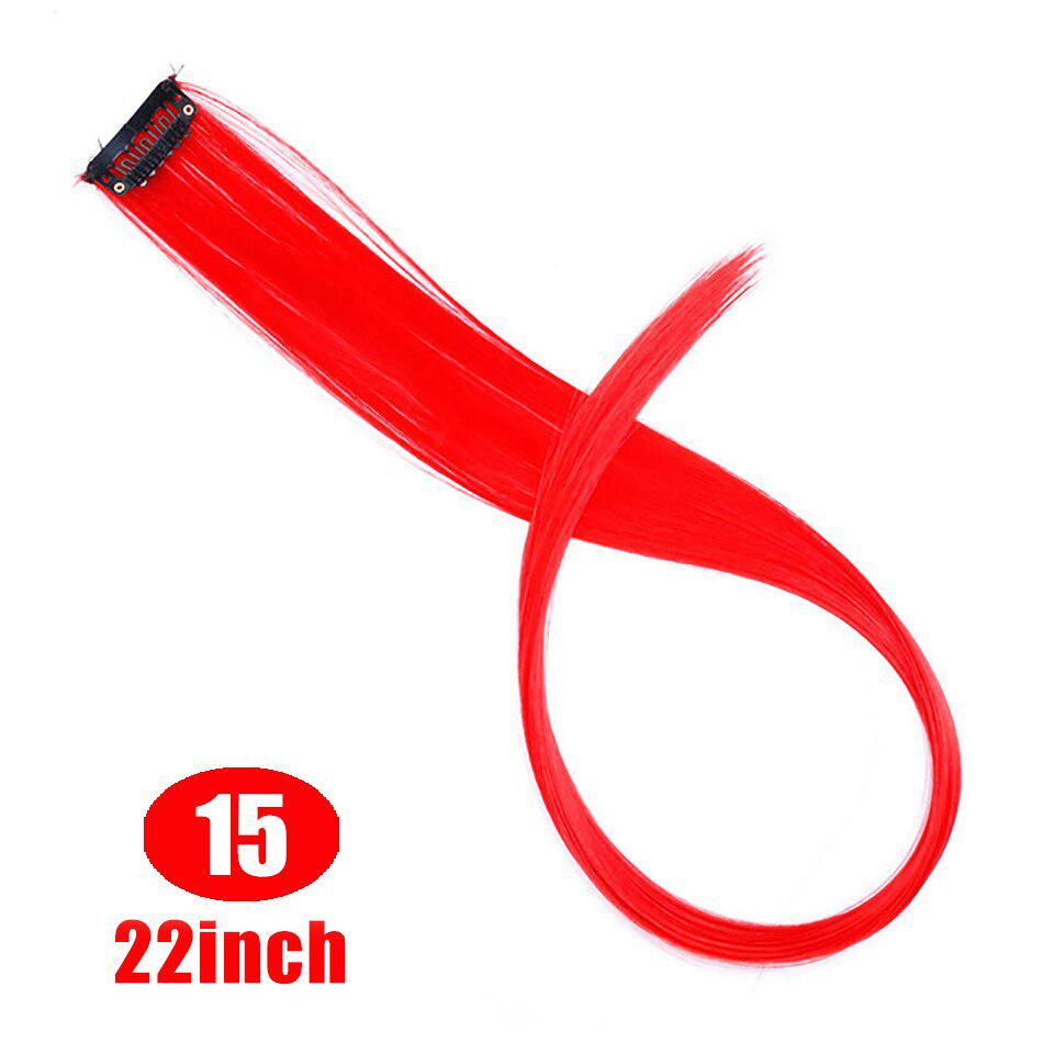 LUPU 55CM Synthetic Strands Of Hair On Hairpins Long Straight Hair Extension Colorful Hair Clip Girl Natural Rainbow Hair