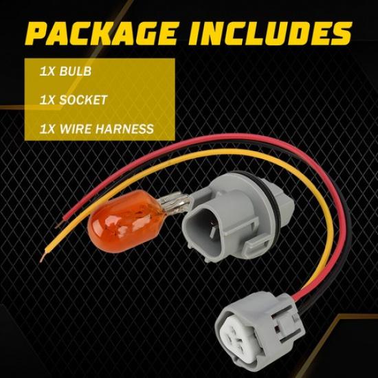 Headlight Turn Signal Bulb Socket Wire Harness Set For Toyota Prius C 2015-