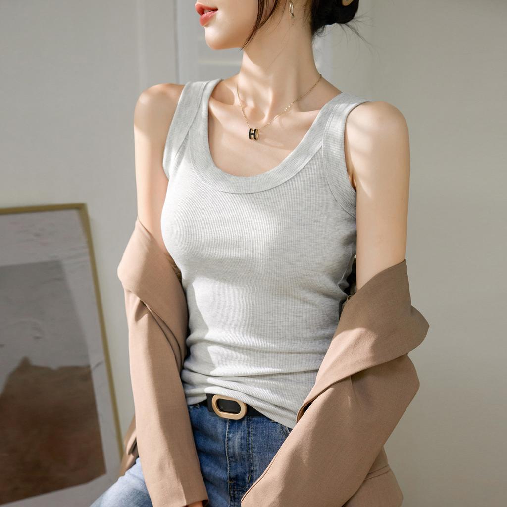 Summer New Style Excellent Cotton Sports Camisole for Women To Wear Outside and Inside, Slim Fit Large Size Versatile Bottoming Top Sleeveless