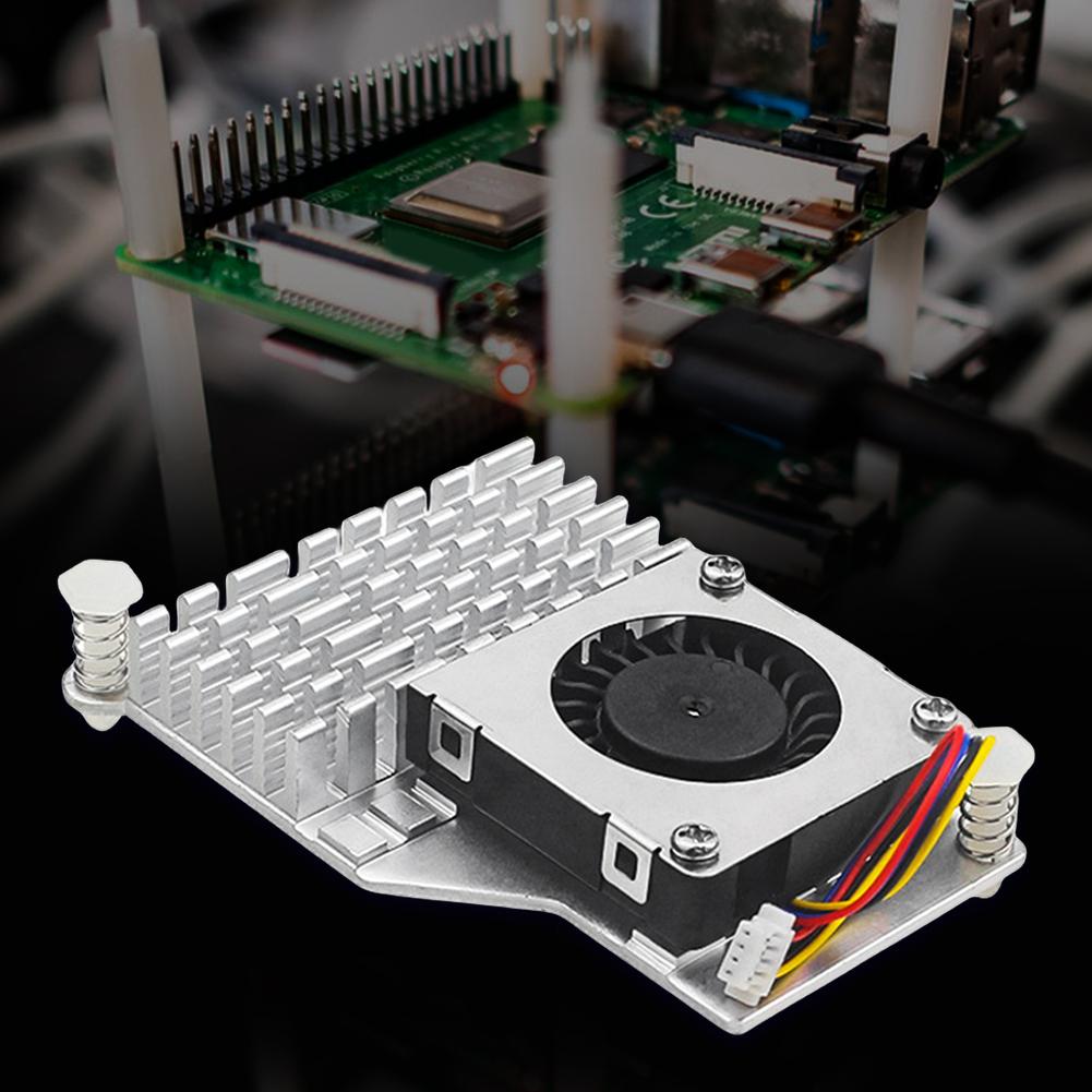 For Raspberry Pi 5 Active Cooler Fin Heatsink with Adjustable Speed Cooling Fan Cooling Radiator Compatible Holder