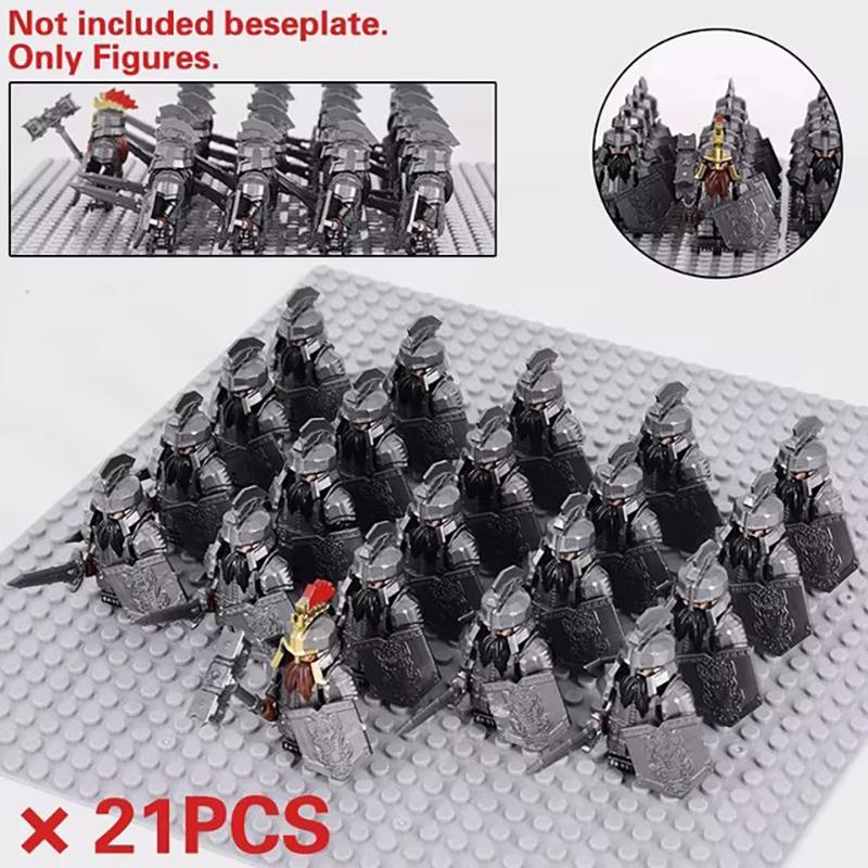 Medieval Dwarf Wild Boar Chariot Army Figures Set Mini Lord Building Blocks Bricks Toy