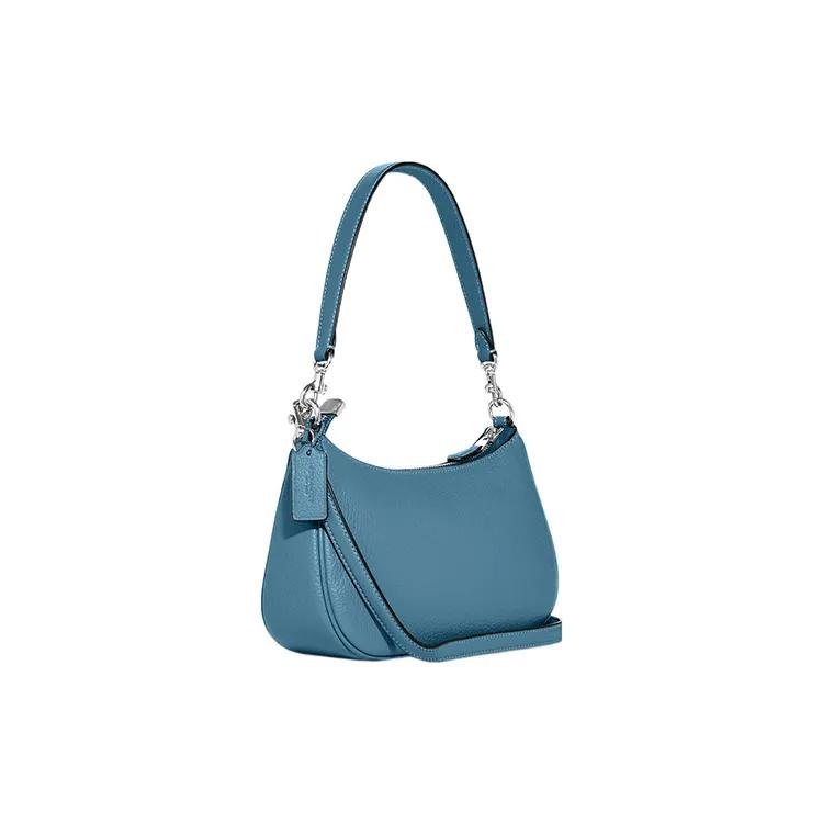 COACH Teri Grain Leather Shoulder Bag , Portable Crossbody Bag Women's Pacific Blue (Unisex) Shoulder Bags CC321 SVPTW