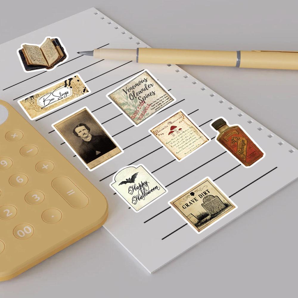 50PCS Gothic Pharmacist Medication Label Stickers Skateboard Designs Phone Luggage Waterproof Scrapbooking Laptop Wall Sticker