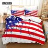 American Flag Duvet Cover Set Microfiber Red White Stripe Decor Bedding Set Independence Day Freedom Theme Quilt Cover for Teens