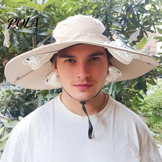 Cooling Fan Sun Hat For All-day Wear Wide-Brimmed Outdoor with Dual-Power Design With Solar Charging USB Hiking Cycling Fishing Panel Hot Summers